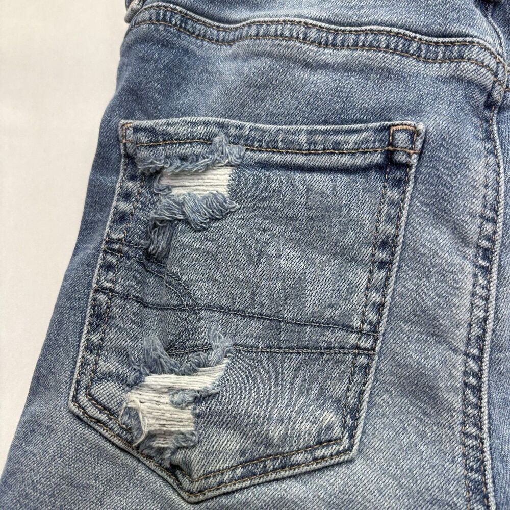 American Eagle Super Stretch Shorts Womens 000 Distressed Denim Cutoff - Picture 10 of 16